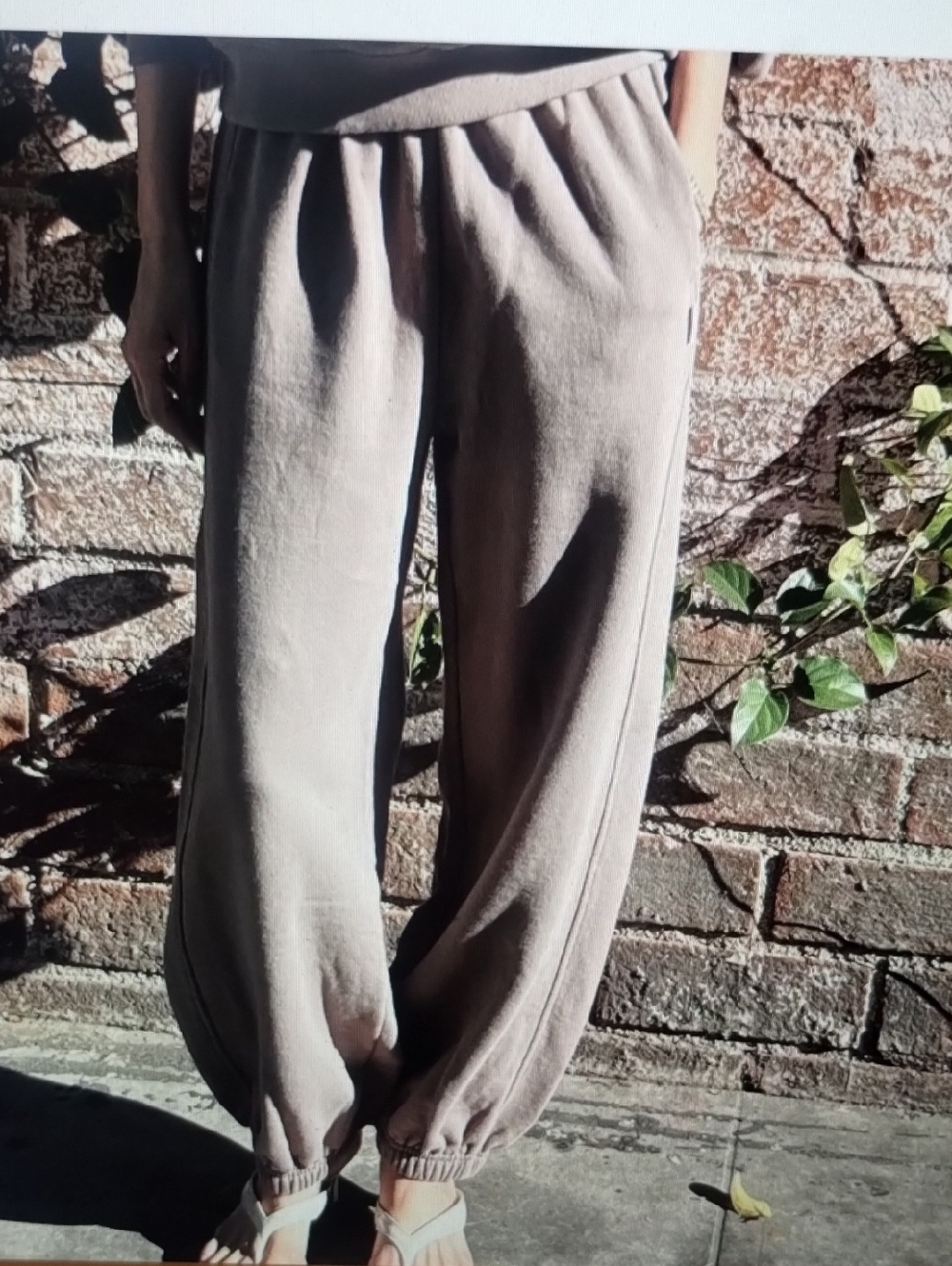 Le Bon Shoppe NWOT French Terry Balloon Pants Mushroom S Sweatpants